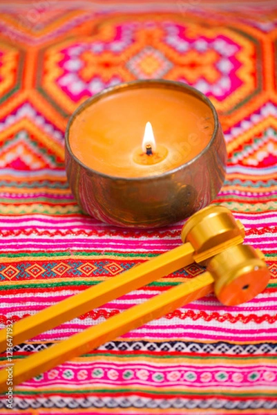 Obraz tuning fork on a fabric.