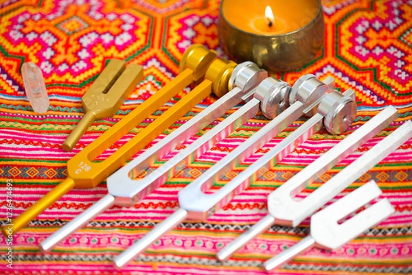 Obraz tuning fork on a fabric.