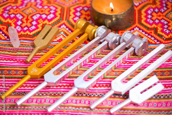 Obraz tuning fork on a fabric.