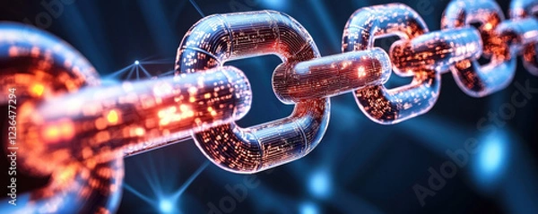 Obraz digital chain link representing blockchain technology and connectivity