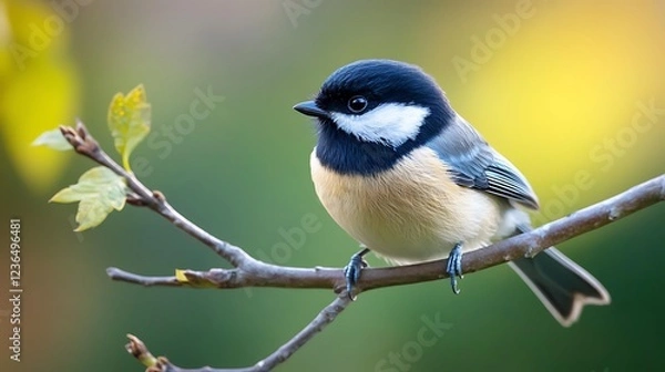 Obraz A small bird perched on a branch in spring