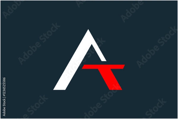 Obraz Initial AT Logo Design Vector