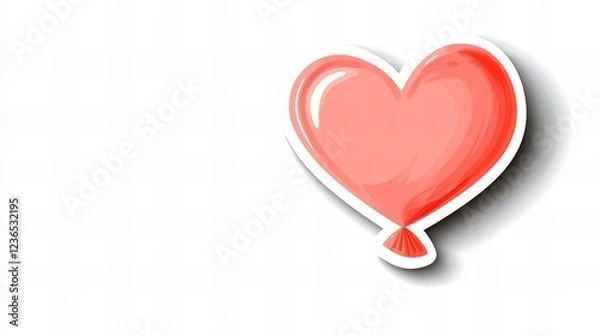 Fototapeta A charming illustration of a heart-shaped balloon, perfect for Valentine's Day or romantic projects.