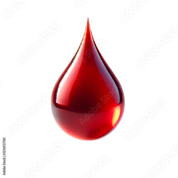Fototapeta Realistic Blood Drop Blood Donation & Healthcare isolated on transparent background