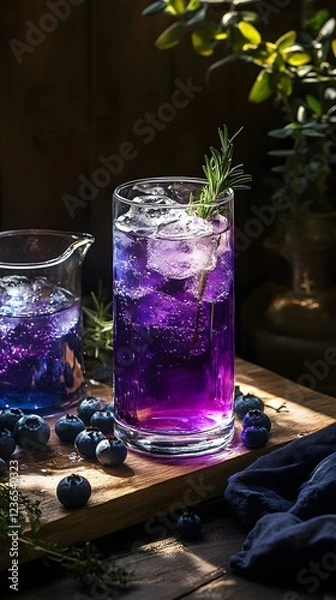 Fototapeta A beautifully presented probiotic mocktail, crafted with fermented ingredients for a refreshing, health-boosting, and visually appealing experience.