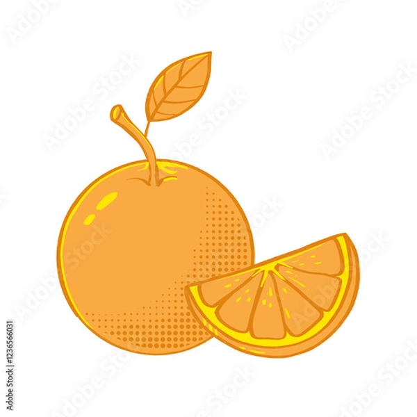 Obraz a orange clip art illustration white isolated background element drinks