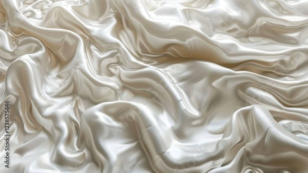 Fototapeta A white fabric with a pattern of waves