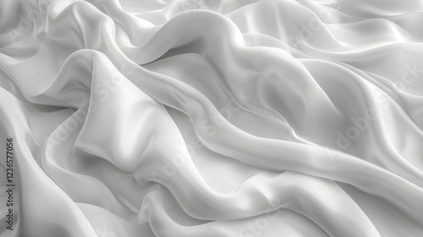 Fototapeta A white fabric with a pattern of a wave