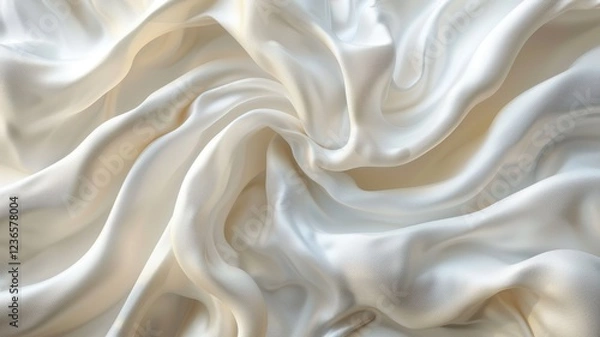 Fototapeta A white fabric with a wave pattern