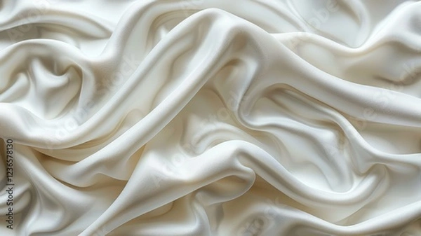 Fototapeta A white fabric with a wave pattern