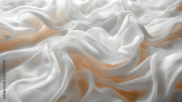 Fototapeta A white fabric with a pattern that resembles a wave