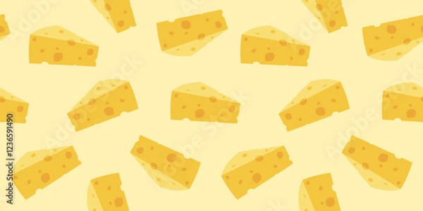 Fototapeta cheese pieces seamless pattern print design vector illustration