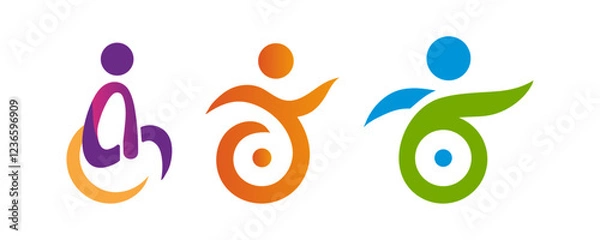 Fototapeta a collection of disability logos with various shapes with enthusiasm
