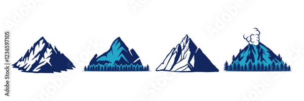 Fototapeta collection of mountain logos with various shapes