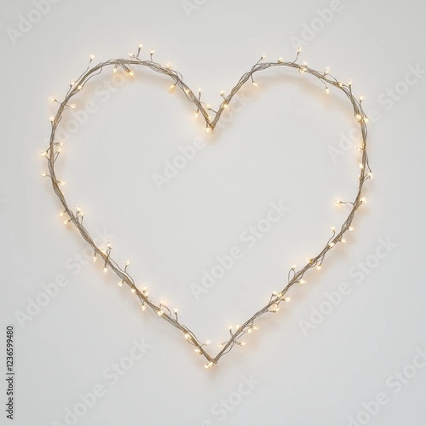 Obraz Minimalist Heart Design Made of Small Strands with Lights