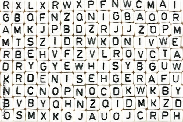 Obraz Buchstabenwürfel vor weißem Hintergrund
