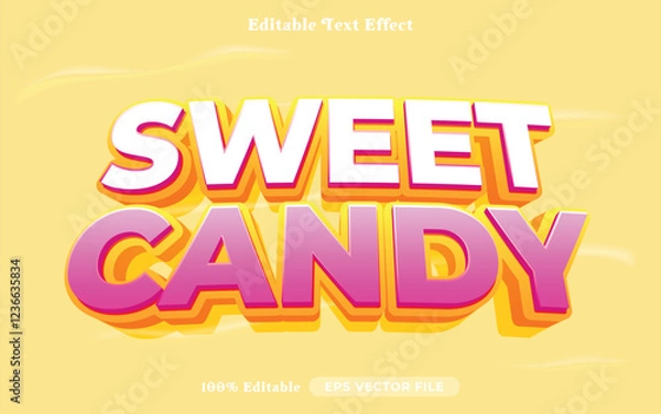 Fototapeta sweet candy editable text effect modern color shiny. bold Text style effect. Editable fonts vector files