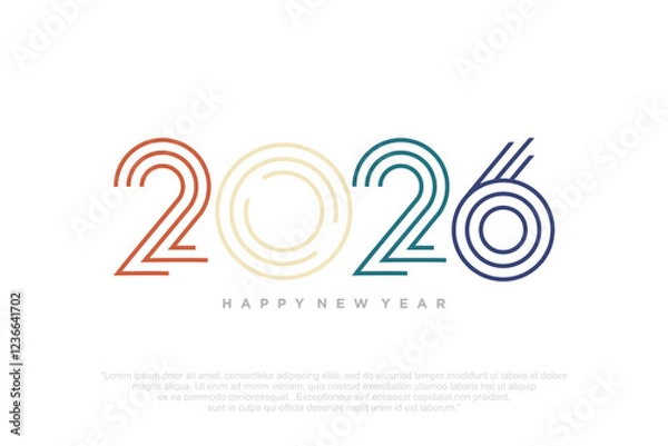 Fototapeta Happy new year 2026 design,2026 logo text design. new year celebration concept . Vector illustration