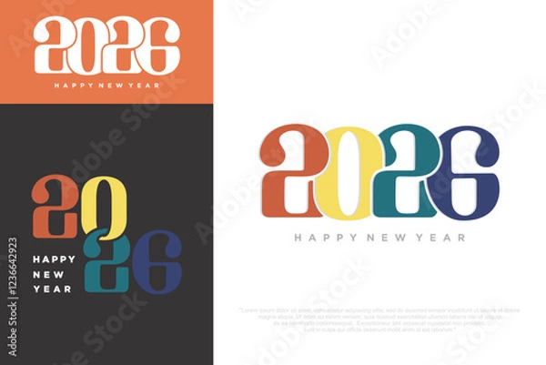 Fototapeta Happy new year 2026 design,2026 logo text design. new year celebration concept . Vector illustration
