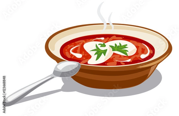 Obraz  borscht with sour cream