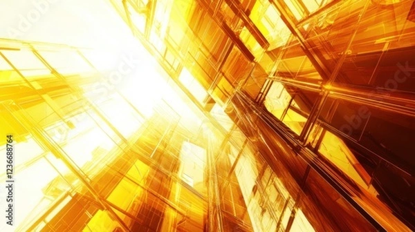 Obraz Golden Architectural Abstract: A Futuristic Vision