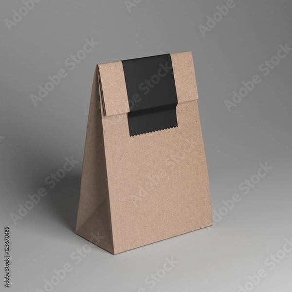 Fototapeta Paper cup and paper bag mockup, 3D rendering illustration