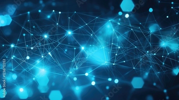 Fototapeta High tech technology geometric and connection system background