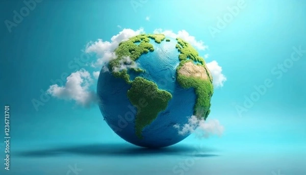 Obraz Eco-Friendly Earth Globe 3D Render Illustration