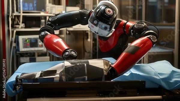 Fototapeta Robotic surgery precision with advanced technology for medical breakthroughs