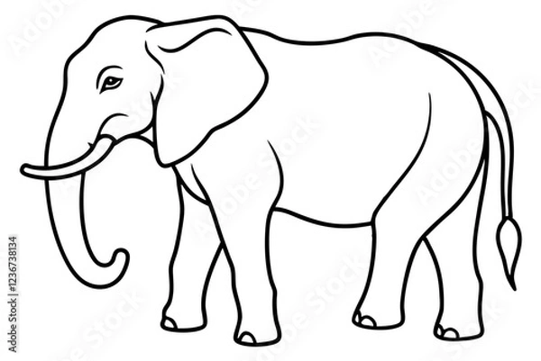 Obraz Elephant Outline Vector Art Design