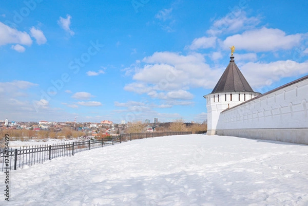 Fototapeta Serpukhov, Russia, Vysotsky Conception Monastery and general view of the city