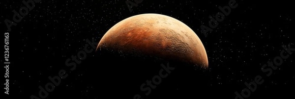 Fototapeta A planet in space with a dark background