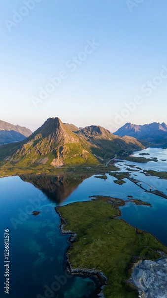 Obraz Epic 4K drone footage of Norway’s majestic fjords! Sweeping cinematic views capture dramatic cliffs, deep blue waters, and untouched nature—perfect for high-end travel and commercial use.