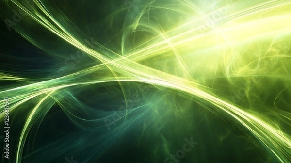 Fototapeta Abstract Green Light Energy Flowing Design