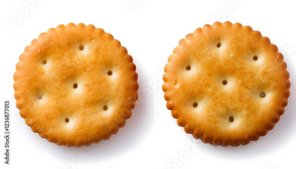 Obraz Crispy round crackers isolated on white