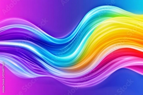 Fototapeta Abstract Colorful Waves Flowing Design - Vibrant, dynamic, fluid, energy, motion.  Symbolizing creativity, freedom, movement, imagination, and positivity.