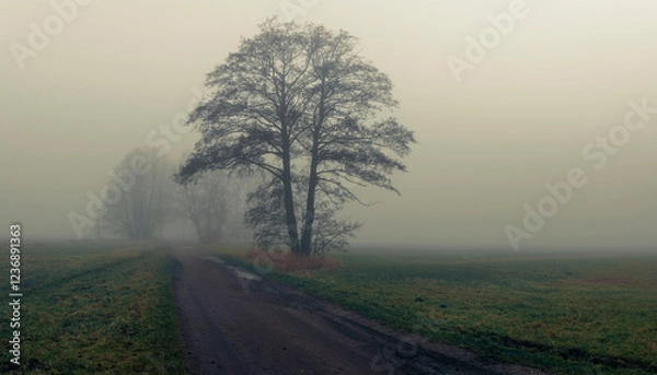 Fototapeta droga we mgle