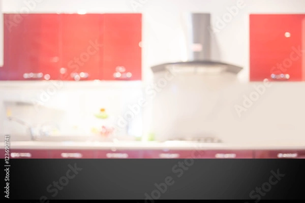 Fototapeta Blur Kitchen Room of The Background (Kitchen foom for use backgr