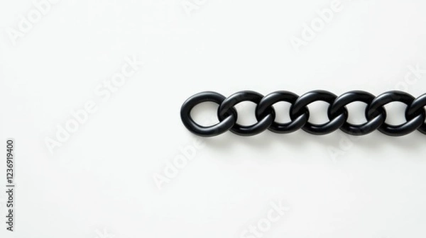 Fototapeta Minimalist chain design on white background for modern decor and art projects