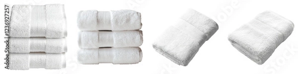 Fototapeta Salon towel isolated on transparent background, PNG, Set of