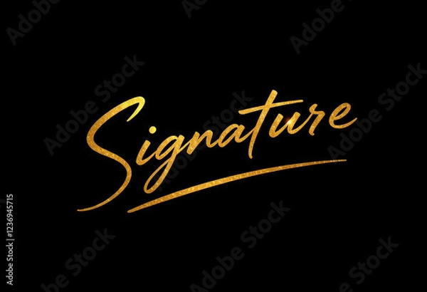 Fototapeta write on "Signature" Luxury gold script editable text effect, elegant gold style text