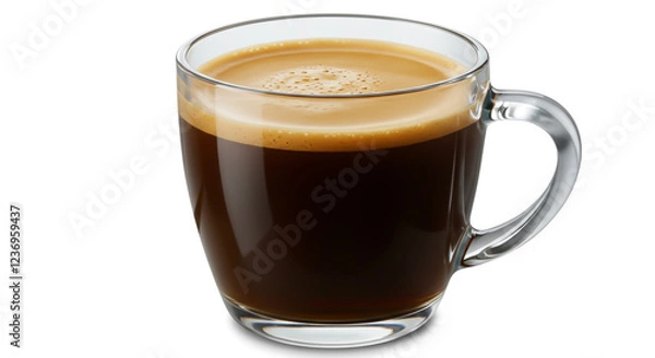 Fototapeta Coffee is dark in color and appears to be freshly brewed,