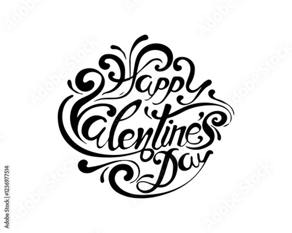 Obraz happy valentines day vector and  silhouette
