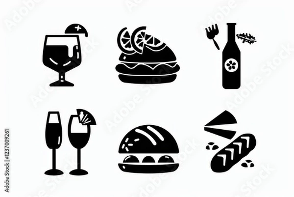 Obraz Food Icon, Simple Logo Minimalism