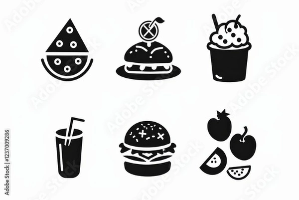 Obraz Food Icon, Simple Logo Minimalism