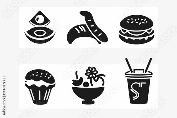 Obraz Food Icon, Simple Logo Minimalism