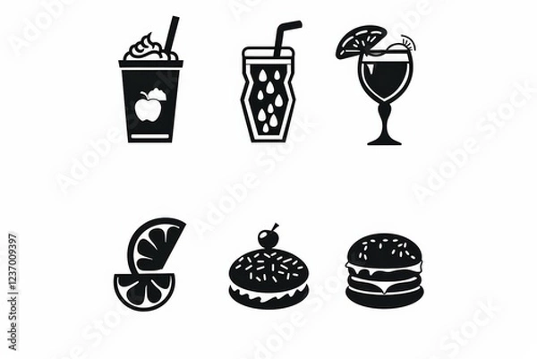 Obraz Food Icon, Simple Logo Minimalism