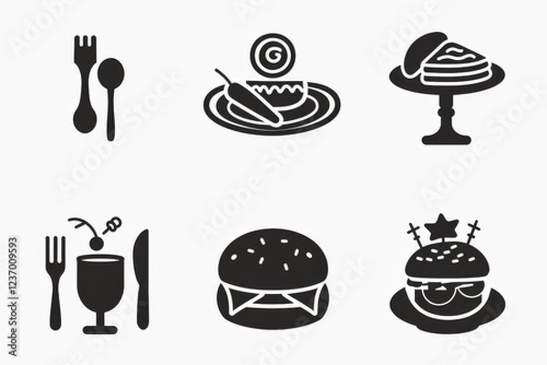 Obraz Food Icon, Simple Logo Minimalism