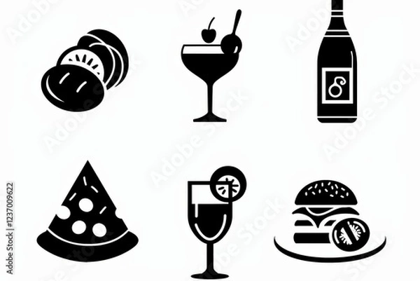 Obraz Food Icon, Simple Logo Minimalism