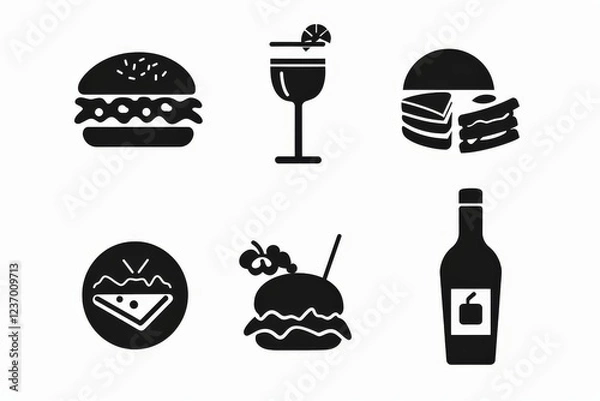 Obraz Food Icon, Simple Logo Minimalism